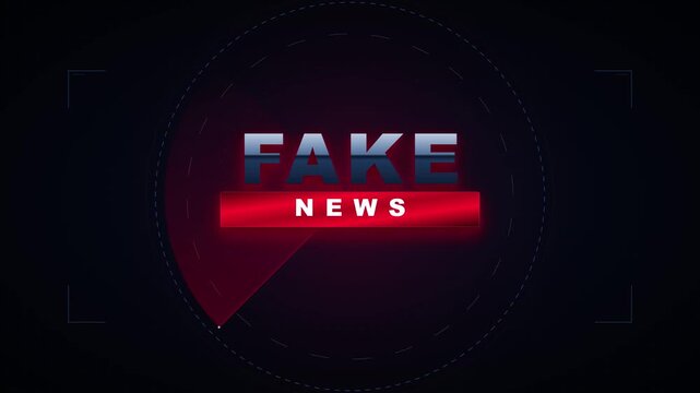 Fake news alert motion with radar scanner overlay for media and journalism projects