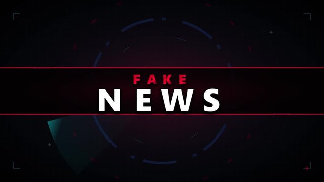 Fake news digital alert with radar scanner motion background, for media journalism
