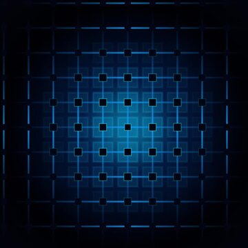 Abstract geometric grid pattern with glowing blue light effect design