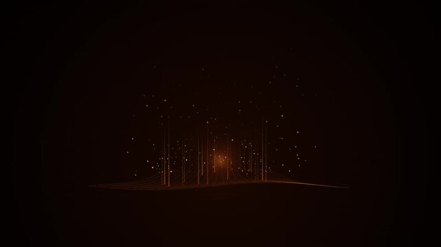Mysterious futuristic corridor with glowing lights and starry ceiling design