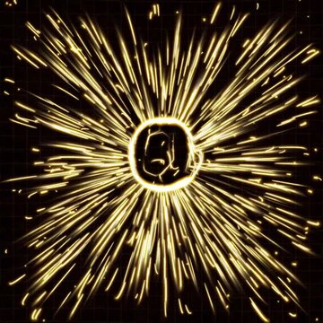 Golden Light Streaks Radiating Outward From Center Point Abstract Design
