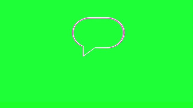  Neon speech bubble animation green