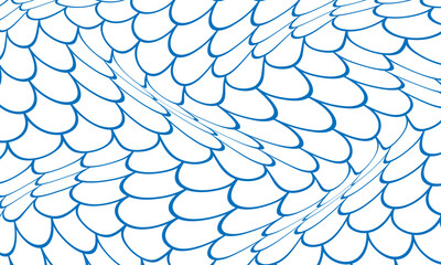 abstract geometric blue fish scale wave pattern art for banner poster background. © kowsar