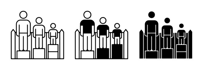 Obraz premium People Ranking Icons, Size Comparison, Hierarchy and Success Levels, Vector Set