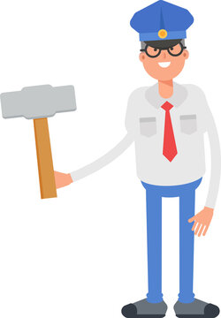Postman Character Holding Sledge Hammer
