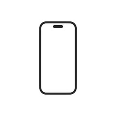 Modern smartphone outline isolated on transparent background Minimalist tech icon digital device graphic © Farkhan