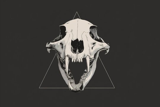 cat skull in minimalist art style
