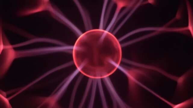 Deep crimson plasma blooms outward from small central point, luminous tendrils gradually extending and thickening against deep black with intense energy, cinematic glow, and smooth dynamic motion.
