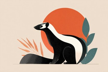 minimal animal clipart in modern flat design