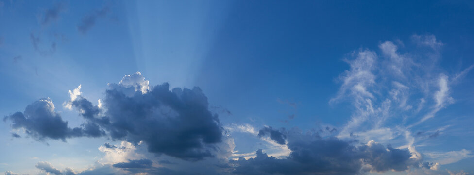 clouds white soft in the vast blue sky