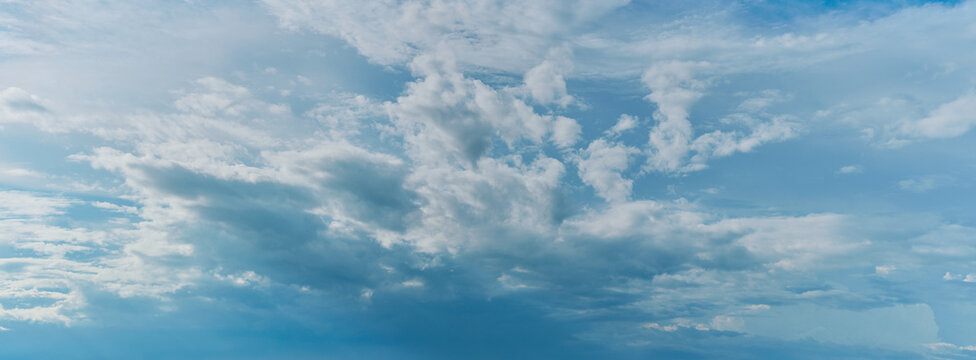 clouds white soft in the vast blue sky