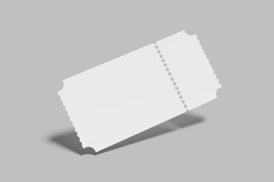 Blank Ticket Mockup with Perforated Line