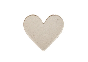 Fototapeta premium Cardboard heart shape isolated on transparent background texture craft beige