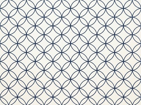 Seamless geometric pattern with overlapping circles on a cream background