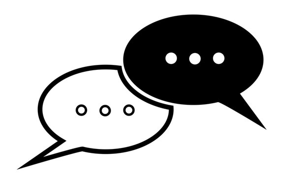 Chat bubble Icon black and white vector