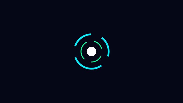 Minimalist glowing concentric circles icon
