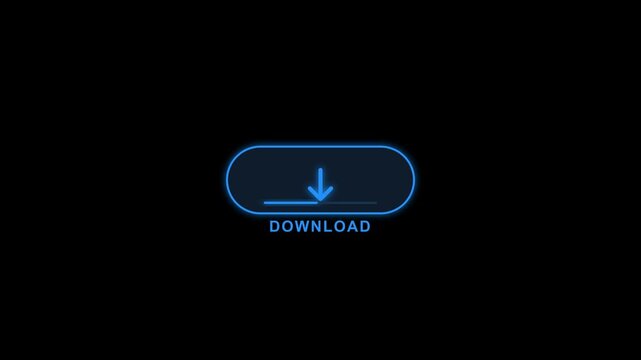Blue Download Button with Down Arrow Animation
