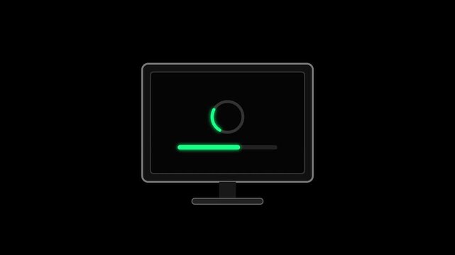 Minimal Computer Screen Loading Progress Animation