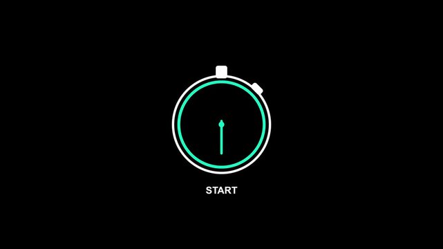Minimal Stopwatch Timer Countdown Animation with Start Button
