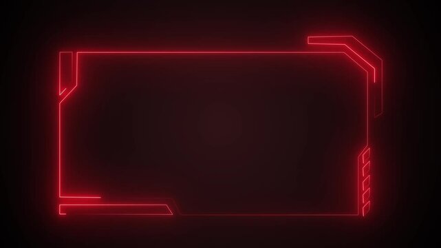 Futuristic Digital HUD Interface with a Glowing Copy Space technology animated, Futuristic Frame with Globe and Dark Background border geometric 4k video animation.