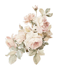 Fototapeta premium PNG Elegant vintage floral illustration.