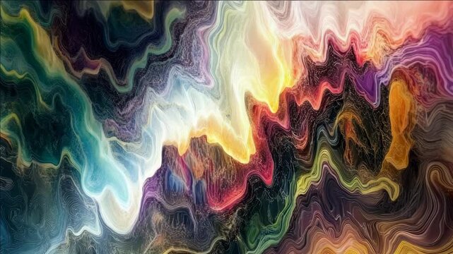 Colorful galaxy art on display in museum exhibition