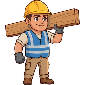 cartoon builder with a wrench