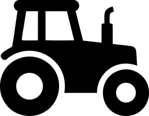 Black tractor icon symbol for agriculture and farming isolated on transparent background © MstKakoli