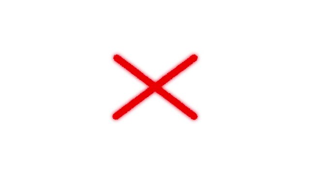 Red cross mark icon isolated on white background representing error rejection wrong false and negative symbol 4k video animation.