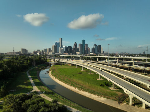 Aerial view of the Houston, Texas skyline