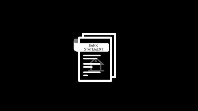 bank statement icon animation. text file
