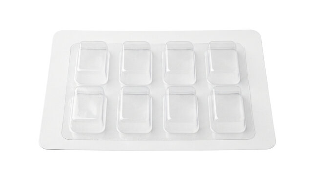 Empty plastic blister pack isolated on transparent background png