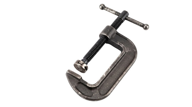 Cast iron c clamp isolated on transparent background png