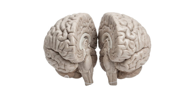 human brain model hemispheres isolated on transparent background png