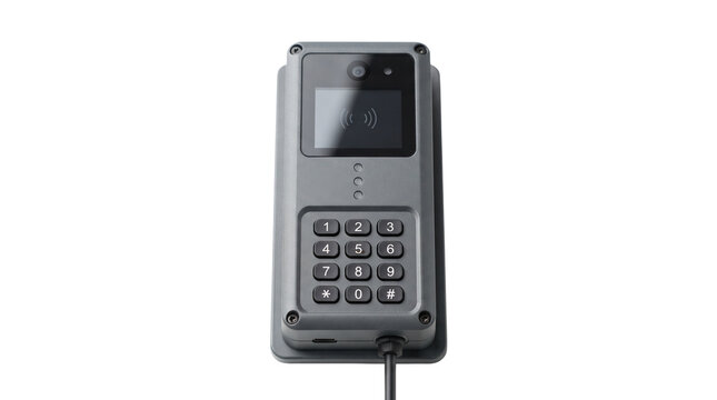 Electronic access control keypad isolated on transparent background png