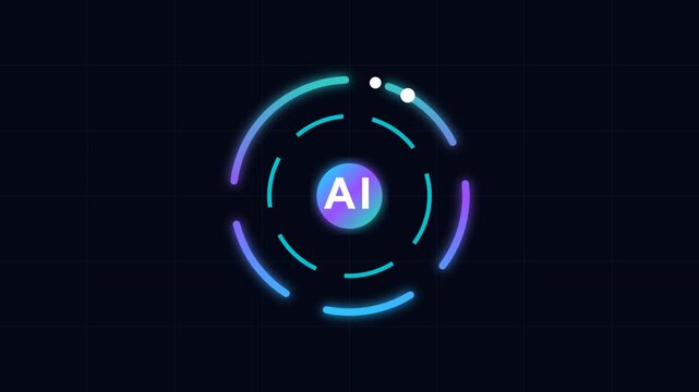 Modern ai technology glowing icon design