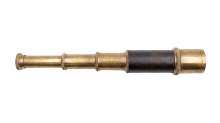 Fototapeta premium vintage brass nautical spyglass telescope isolated on transparent background png