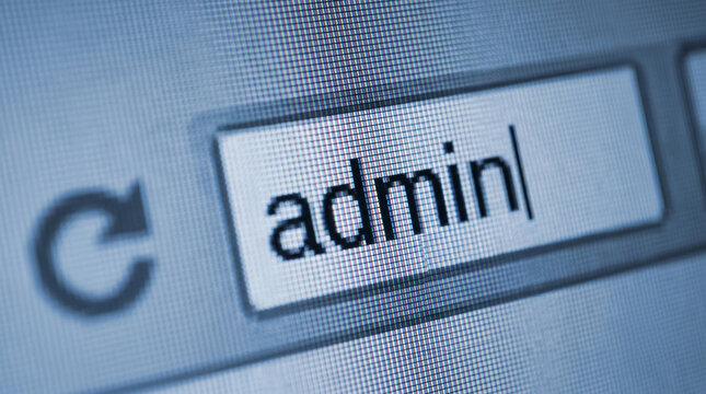 Close up of a digital screen displaying the admin login field on a modern computer interface.