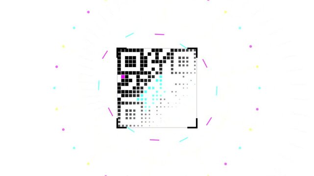 Abstract QR Code Animation with Geometric Shapes