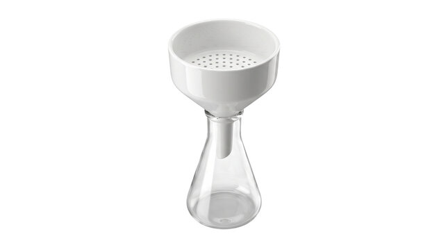 porcelain buchner funnel and flask isolated on transparent background png