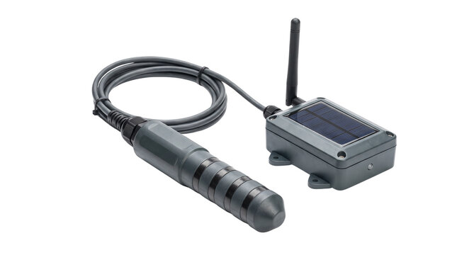 Wireless solar soil sensor isolated on transparent background png