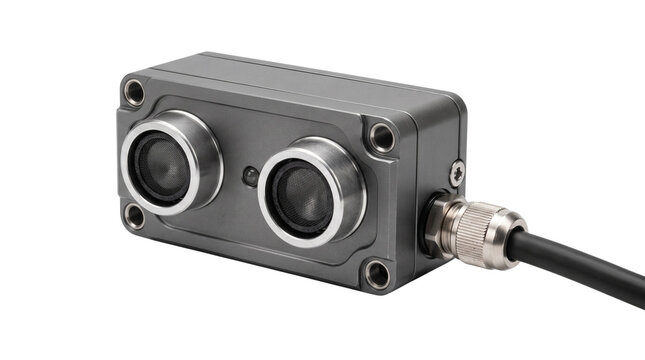 industrial ultrasonic distance sensor isolated on transparent background png