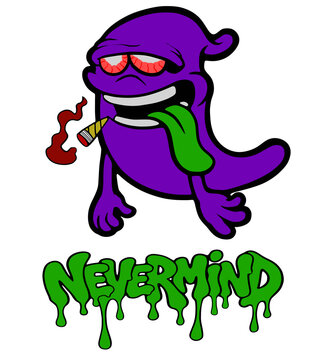Funny Stoner Ghost Dripping Typography Art