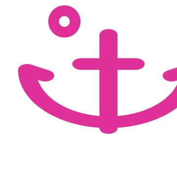 Pink anchor symbol morphing through simple geometric shapes in this digital motion animation clip featuring clean vector lines and a bright minimalist aesthetic for modern design.