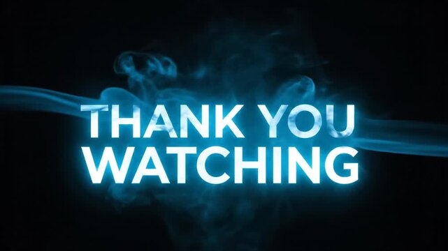 A glowing blue text message appears against a dark background