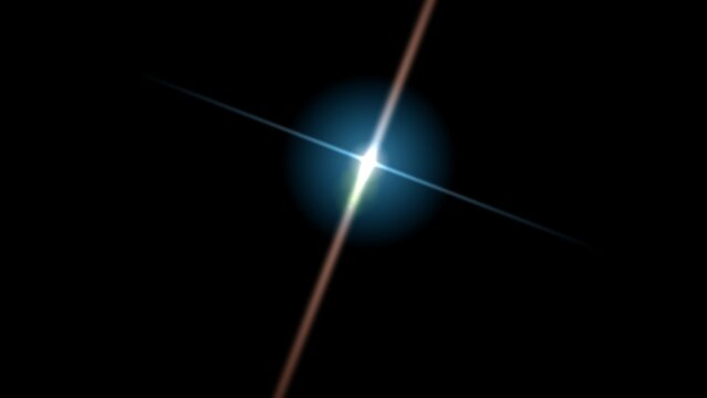 An anamorphic lens flare with bright streaks and a central glow appears against a dark background lensflare streak lightstreak luminescence