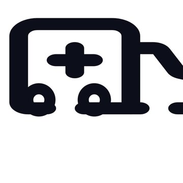 Ambulance vehicle icon featuring bold line art design demonstrates emergency medical services transit through a fluid digital motion animation style, perfect for modern health care web video.
