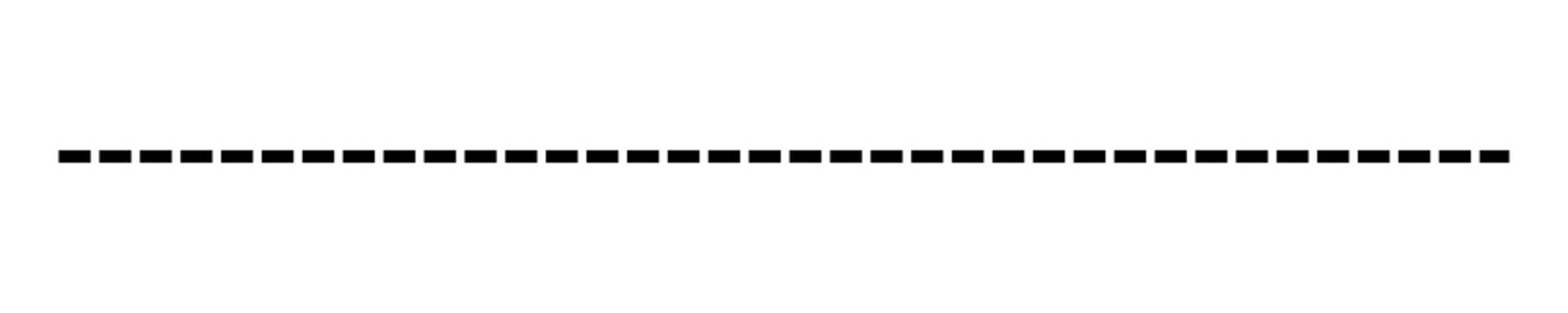 Horizontal dashed line vector icon isolated on transparent background