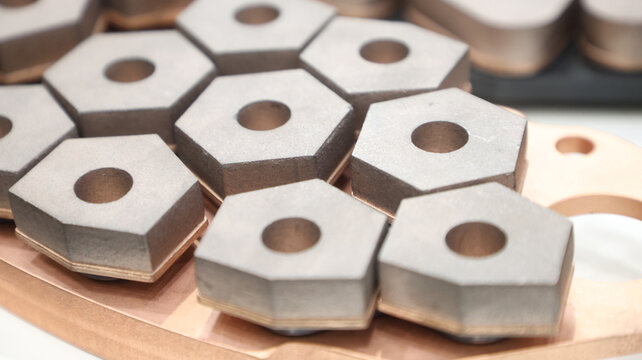 Industrial Hexagonal Metal Components with Central Holes