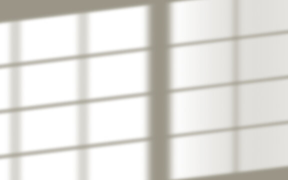 Realistic window frame shadow overlay on a light neutral wall background for product mockup